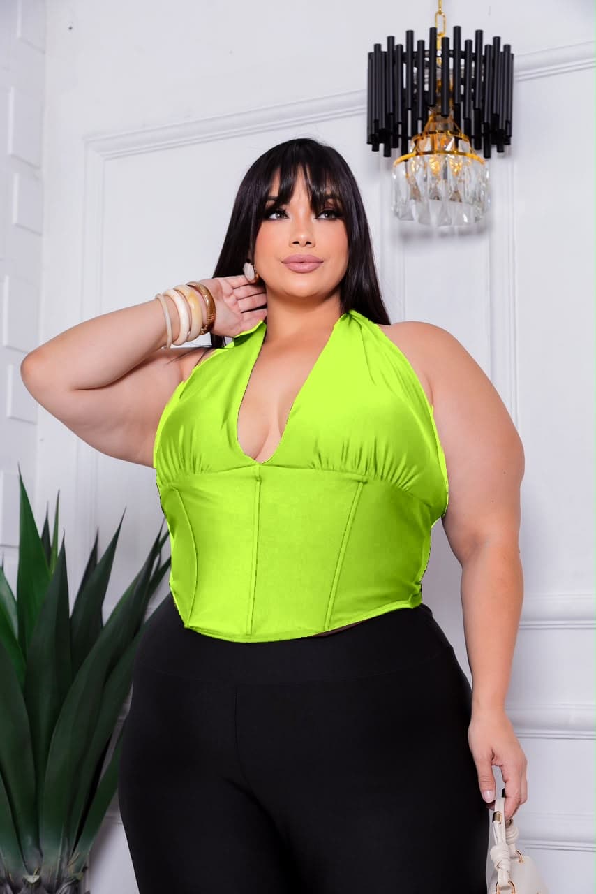 Cropped Sabrina — verde limão / G1