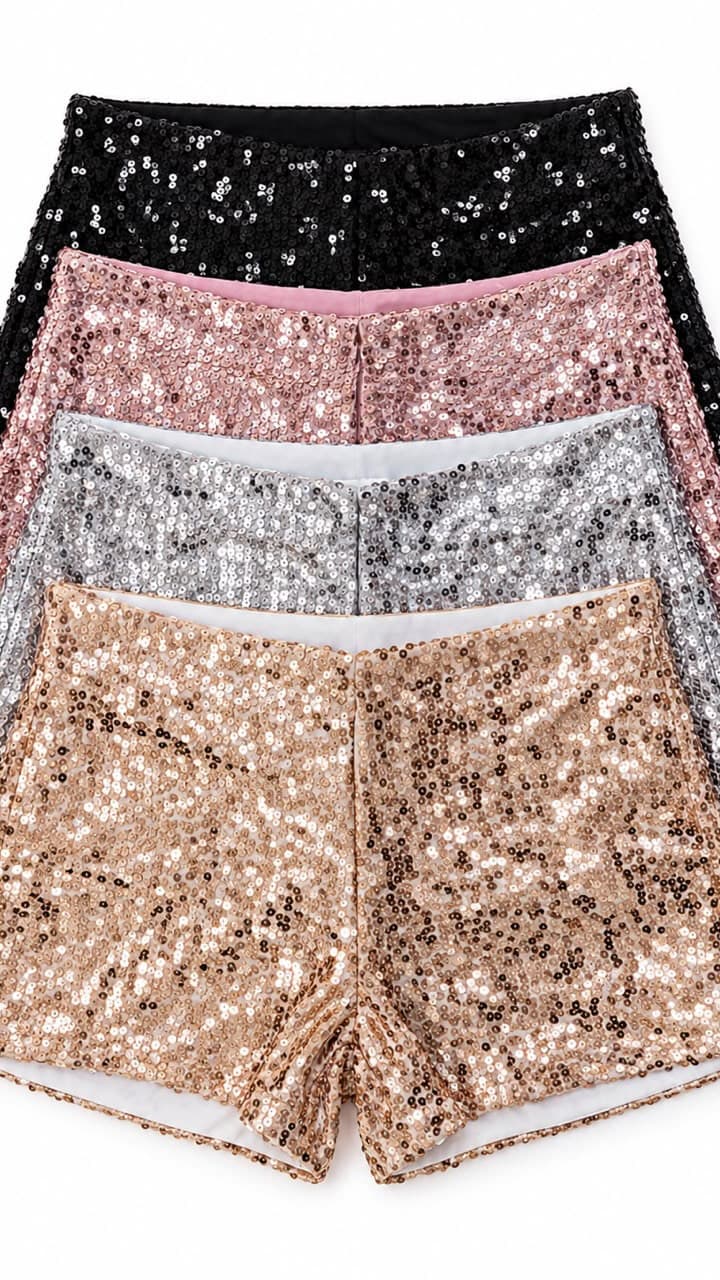 Micro Short Paetê — Micro Short Paetê - Prata
