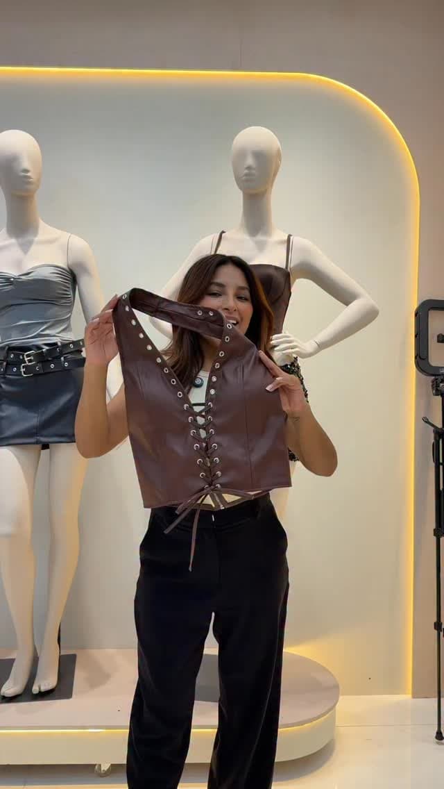 Cropped Celina de Couro