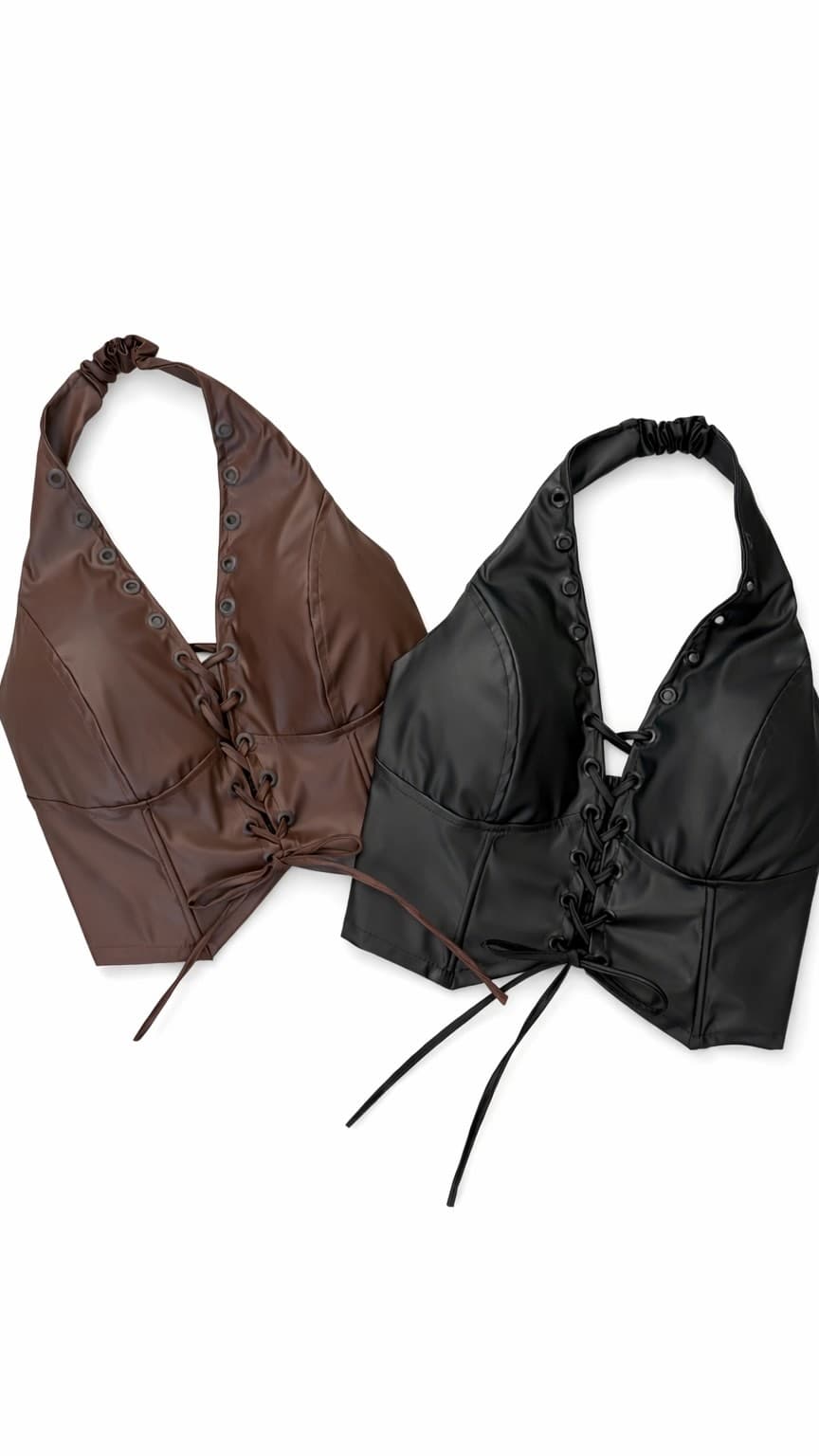 Cropped Celina de Couro — Cropped Celina de Couro - Preto