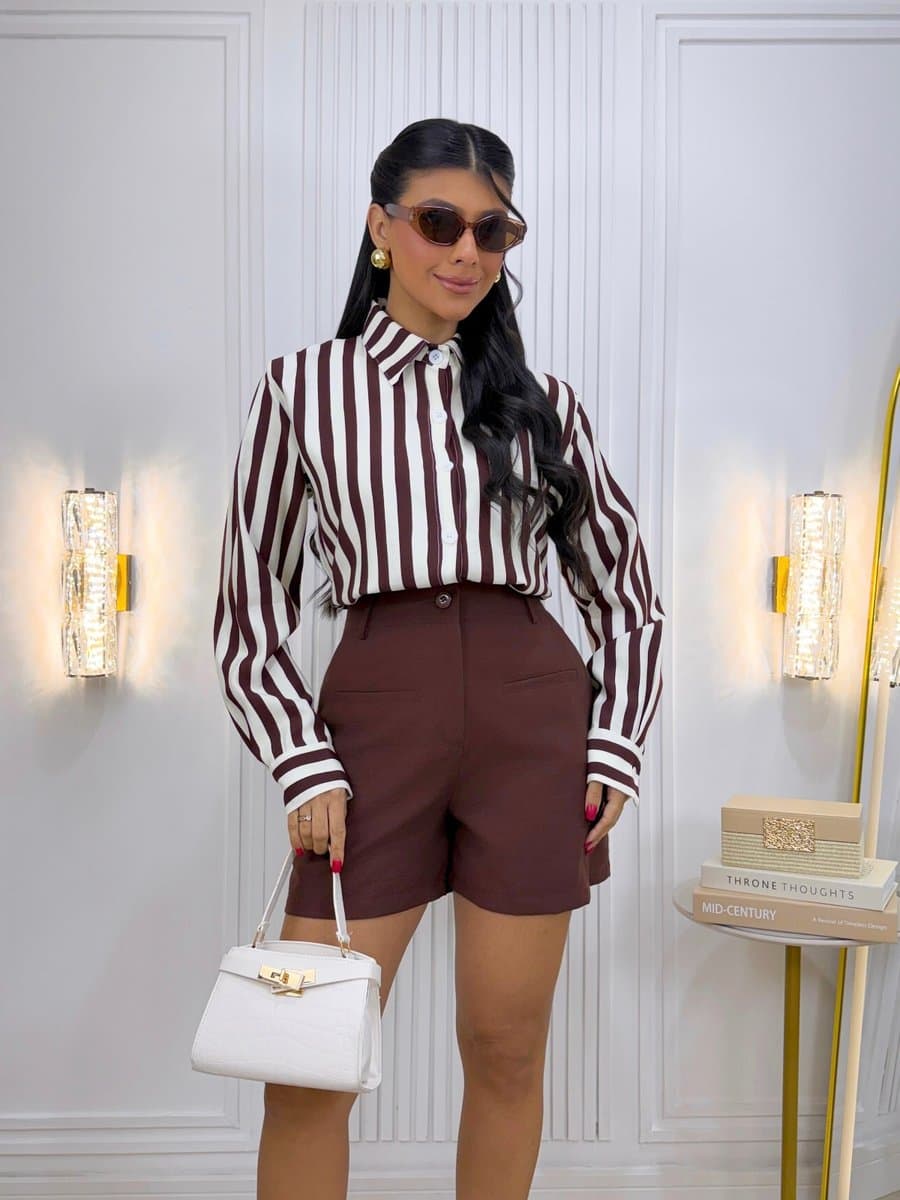 Camisa Listrada — Camisa Listrada - Marrom