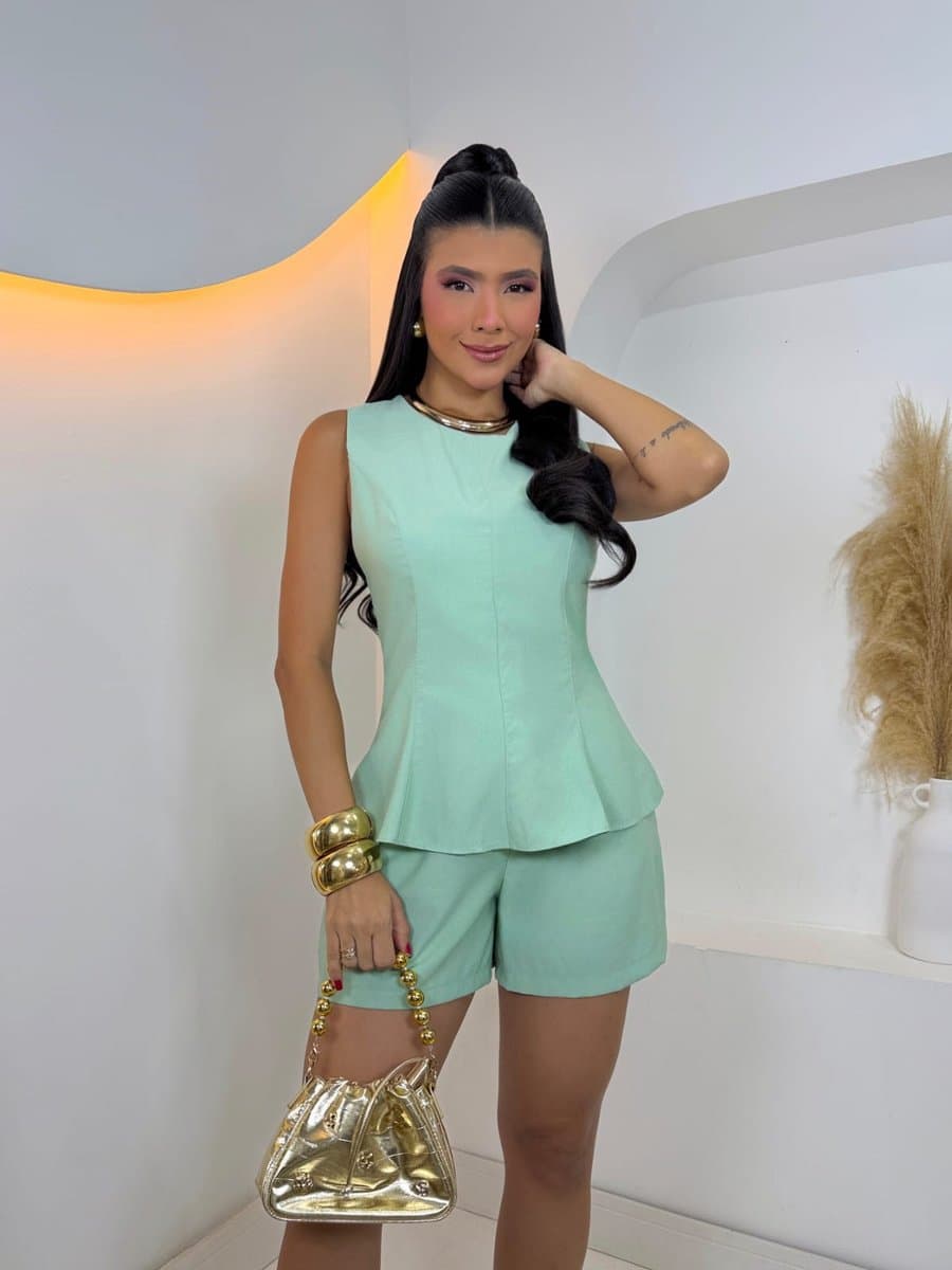 Conjunto July Liso — Conjunto July Liso - Verde Menta / G