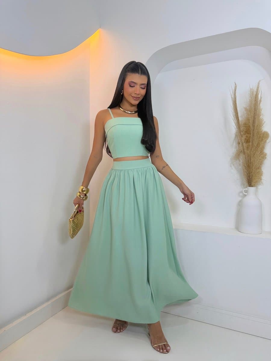 Conjunto Valentina Liso — Conjunto Valentina Liso - Verde Menta / M