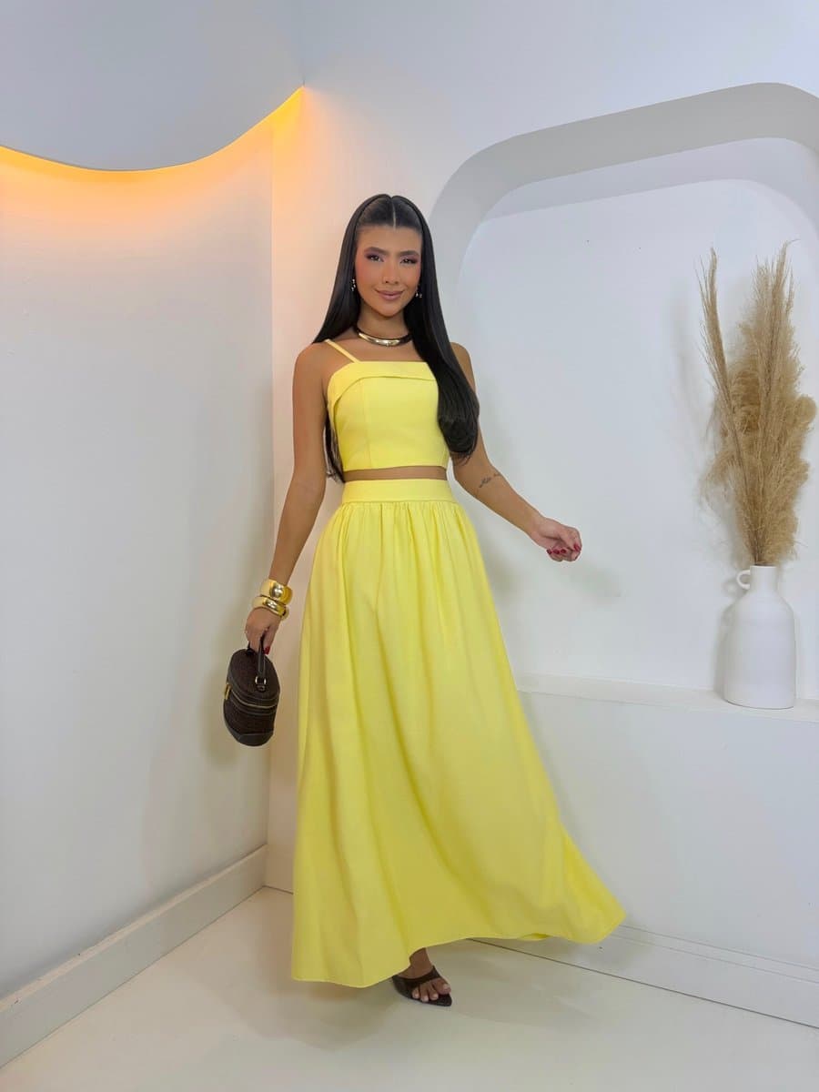 Conjunto Valentina Liso — Conjunto Valentina Liso - Amarelo / M