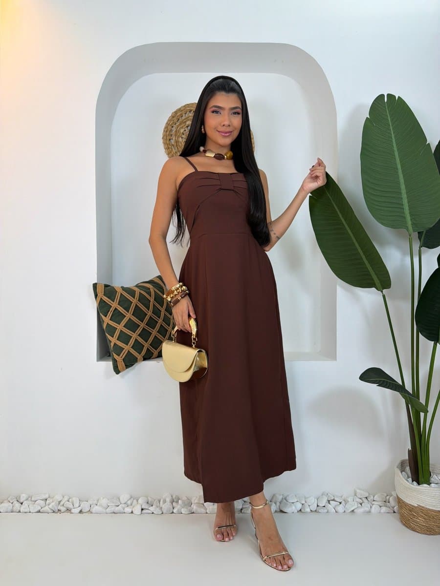 Vestido Laço — Vestido Laço - Marrom