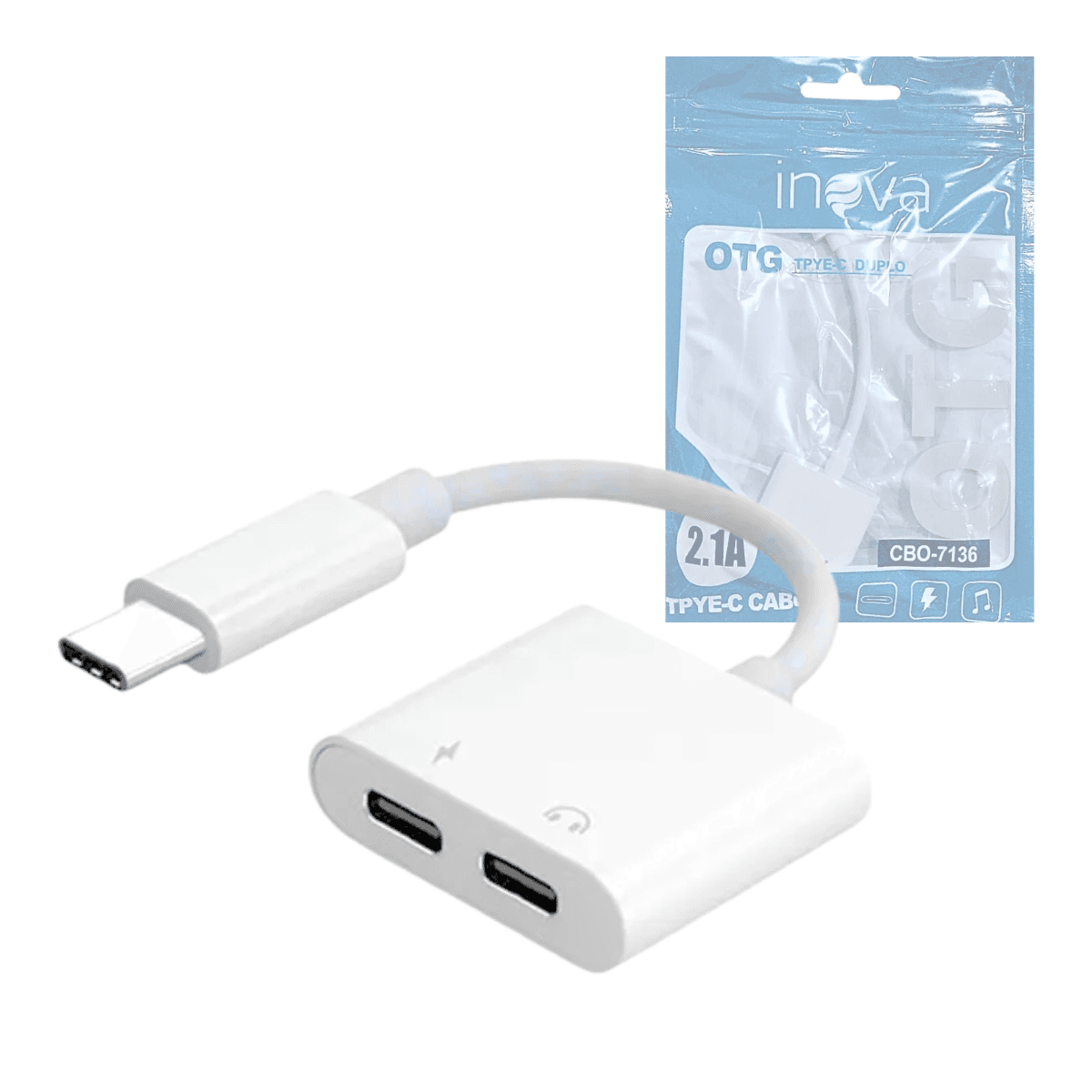 Adaptador OTG TIPO- C 2 TIPO-C Áudio Carregador 1A CBO-7136 — default