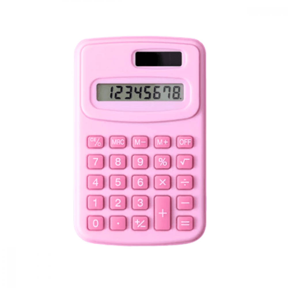 Mini Calculadora Eletrônica Portátil Colorida Tela KA-6070 — Rosa