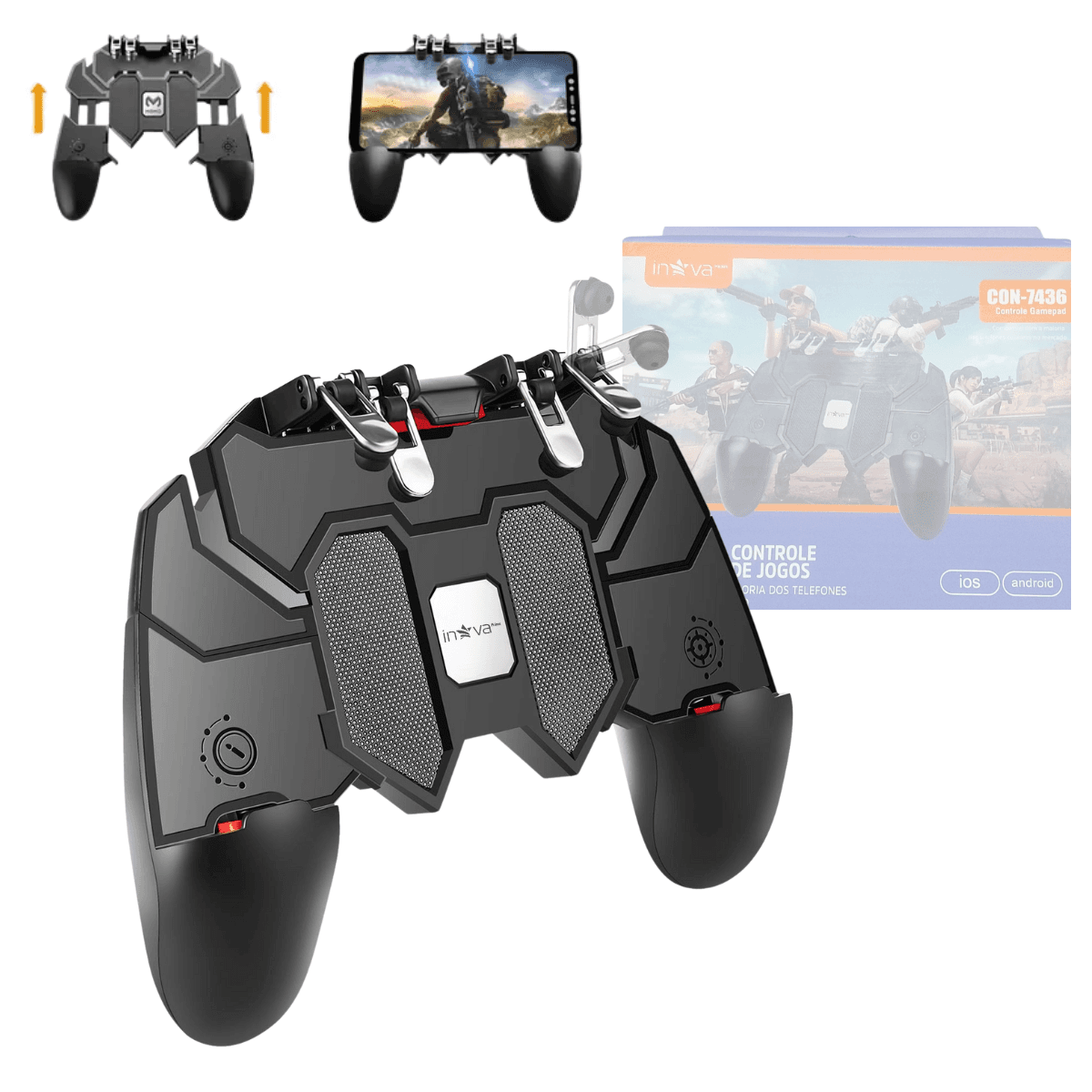 Controle Gamer Manual Gatilhos Suporte Celular CON-7436 — default