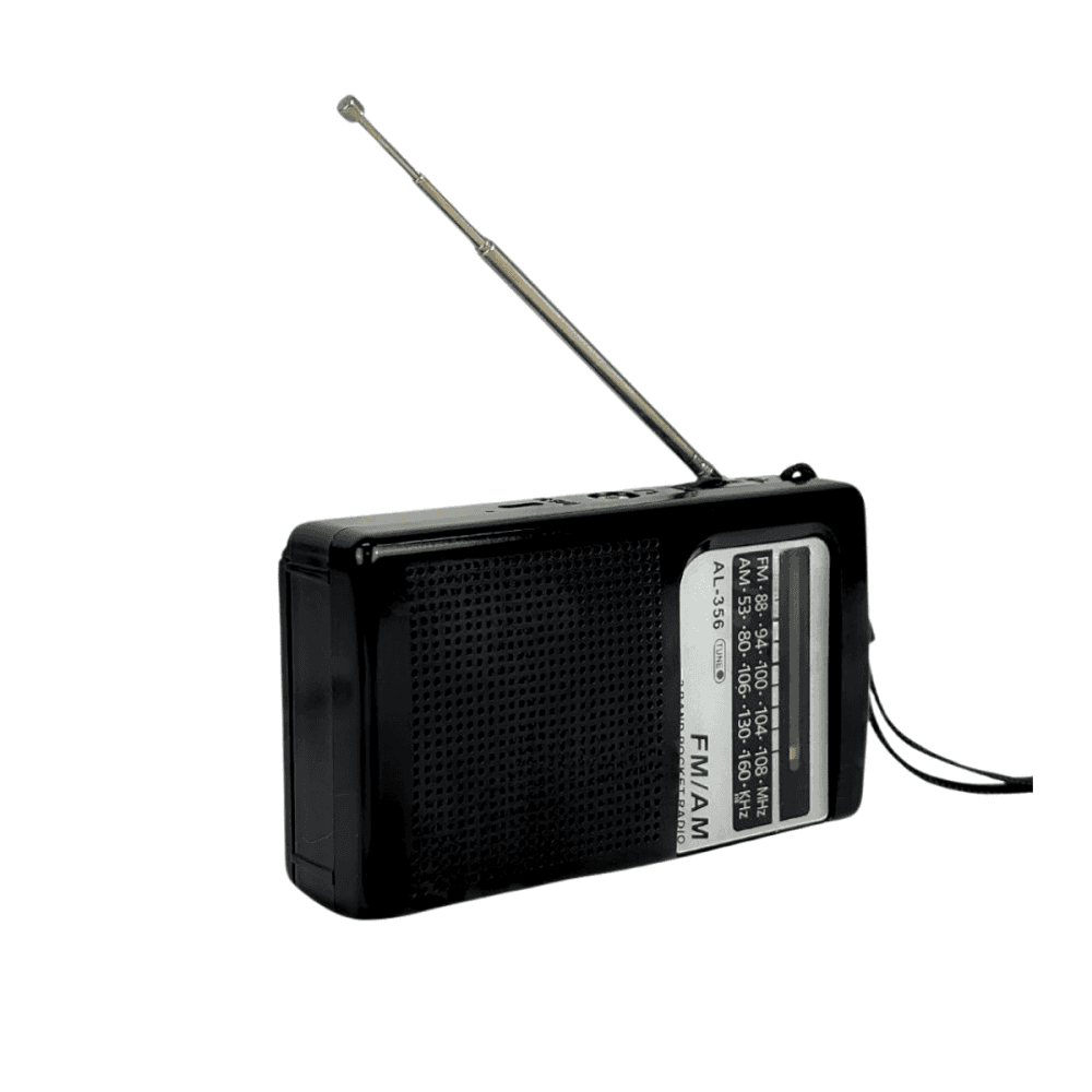 Mini rádio bolso fm am p2 2 bandas retrô vertical al-356