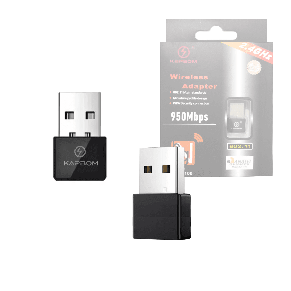 Adaptador usb receptor wireless rede wifi sem fio pc ka-1100 — default