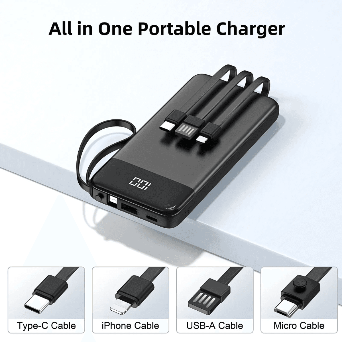Carregador portátil power bank 20000mah tela digital ka-9558