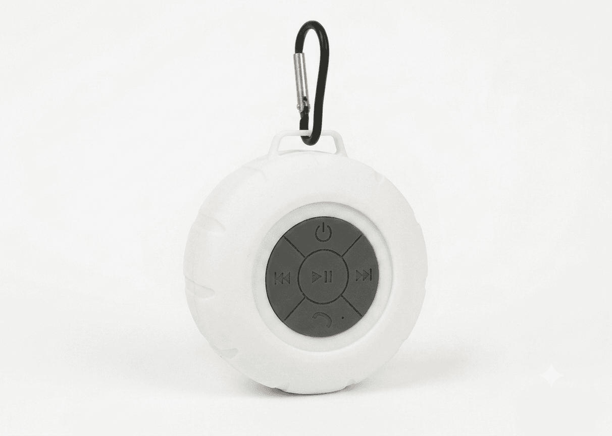 Mini caixa som bluetooth color prova d agua 10w alça ka-8558 — branco