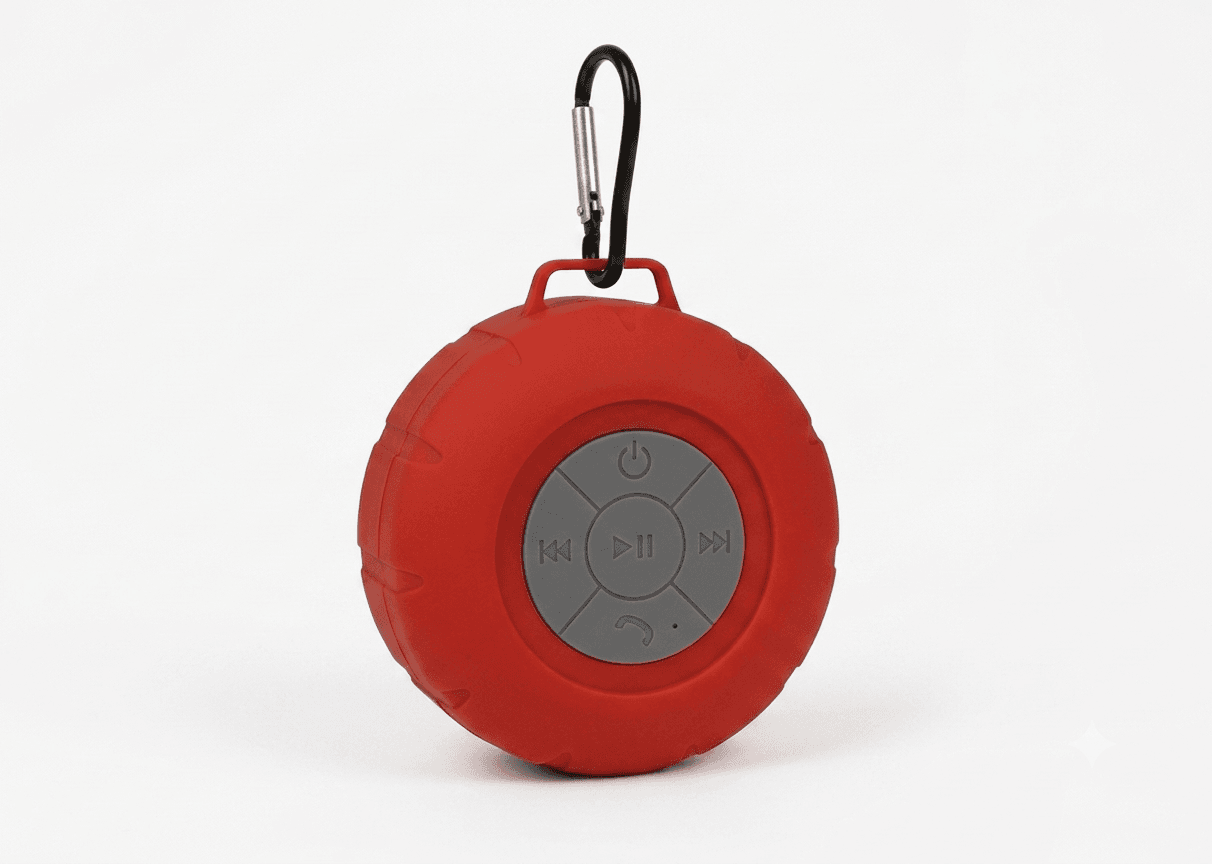 Mini caixa som bluetooth color prova d agua 10w alça ka-8558 — vermelho