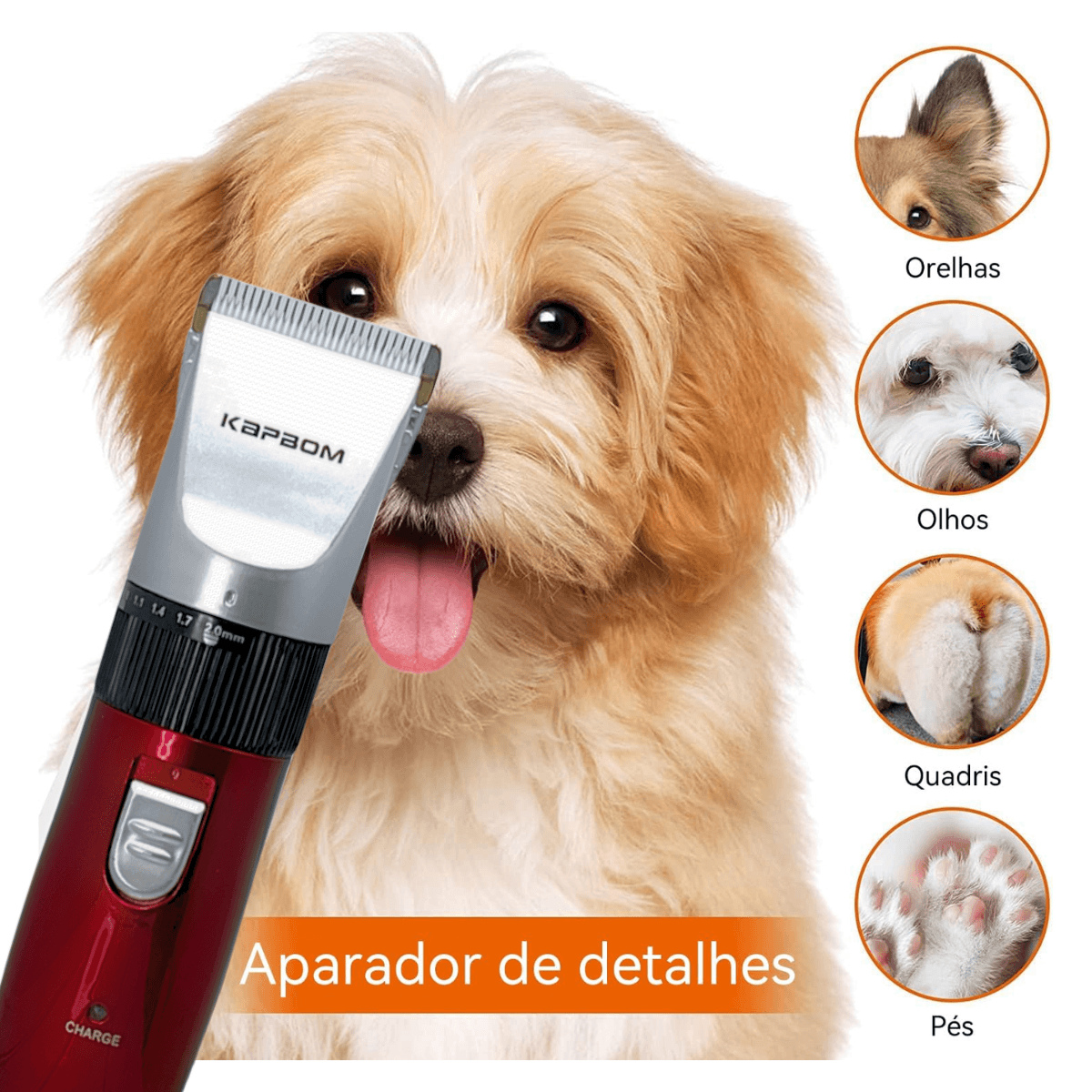 Máquina tosa aparador pelos pets cachorro gato ka-3631