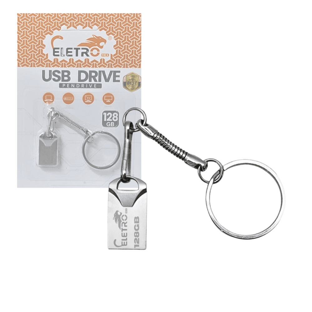 Pendrive chaveiro 128gb unidade flash usb alta el-au-128