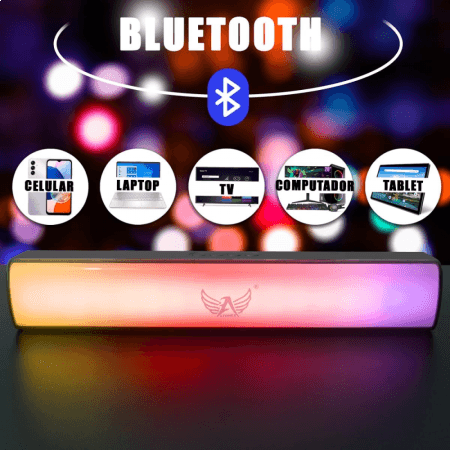 Caixa som soundbar bluetooth 10w led tv notebook al-8665