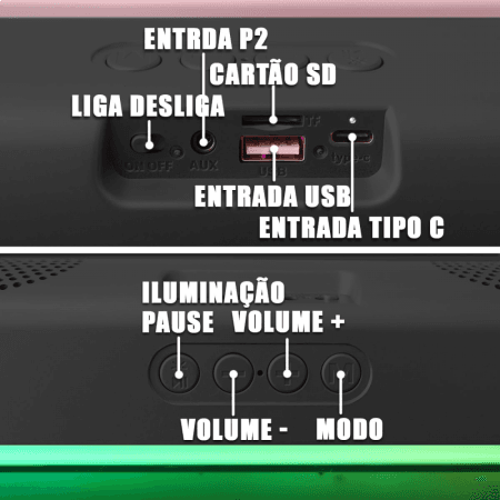 Caixa som soundbar bluetooth 10w led tv notebook al-8665