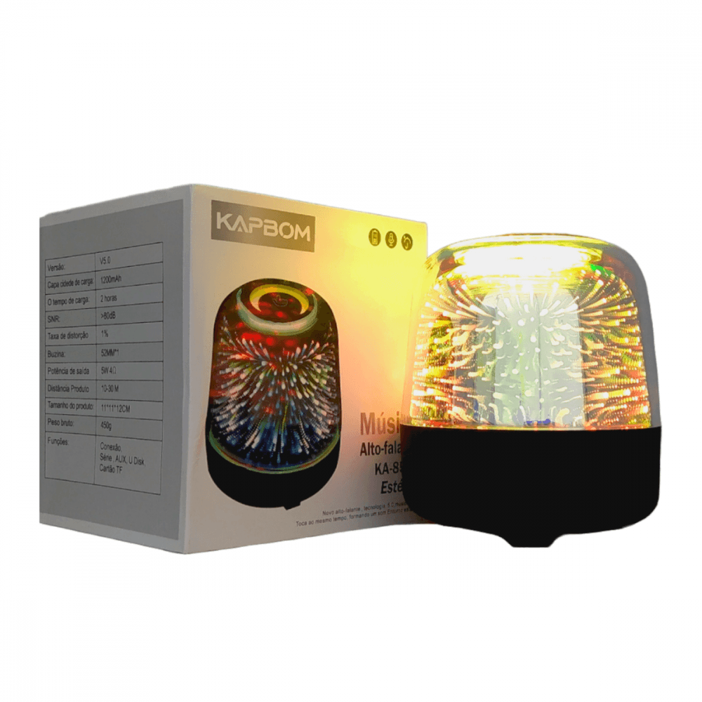 Caixa som bluetooth portátil luminária touch led rgb ka-8532