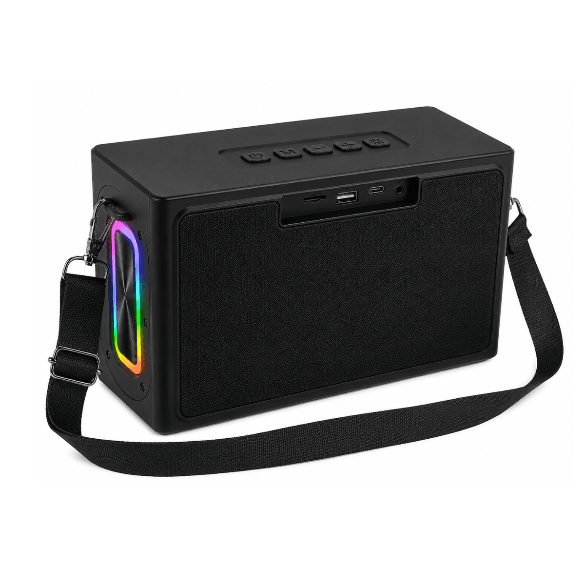 Caixa som bluetooth 120w premium led rgb alça al-8303