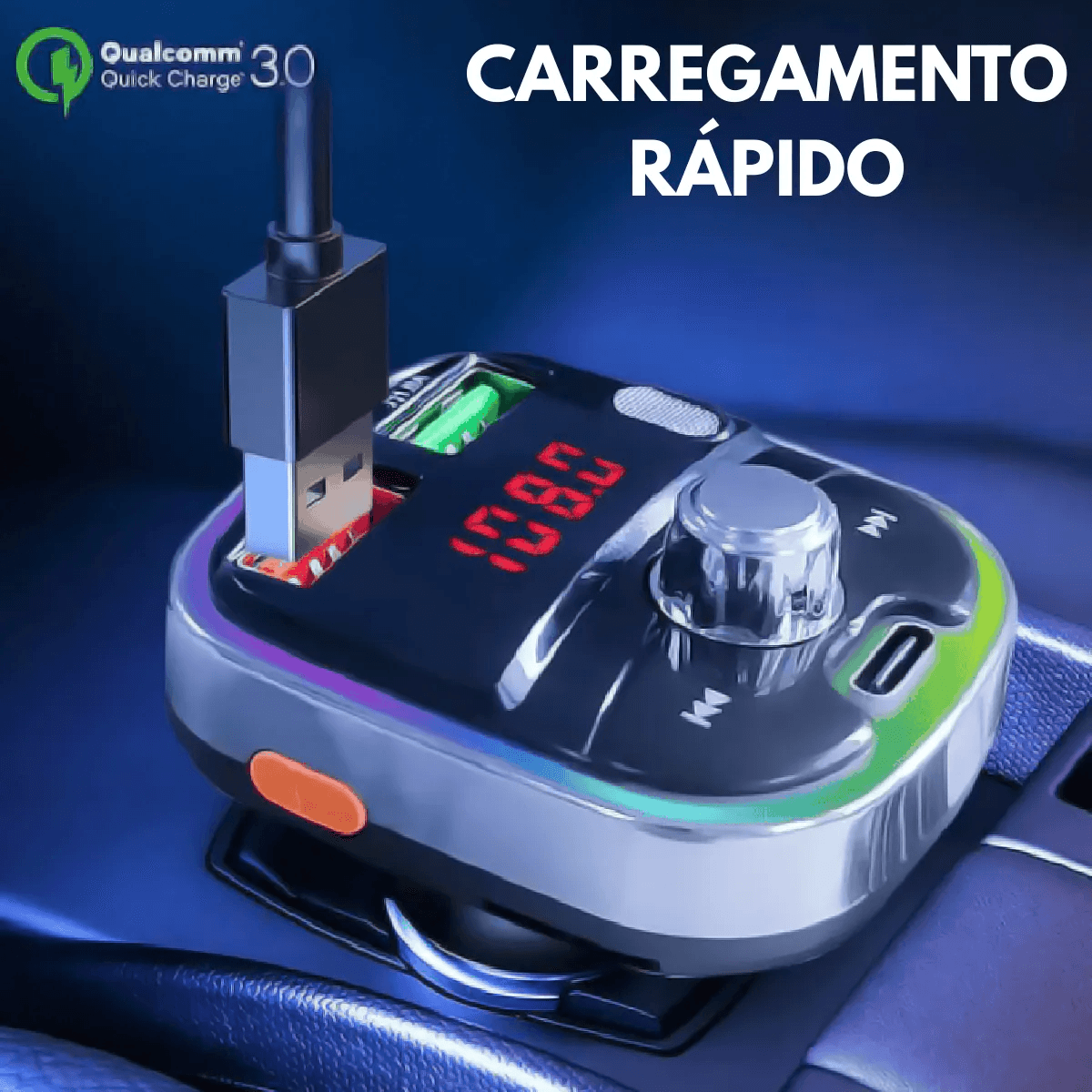 Carregador Transmissor Veicular Player Bluetooth CAR-3465