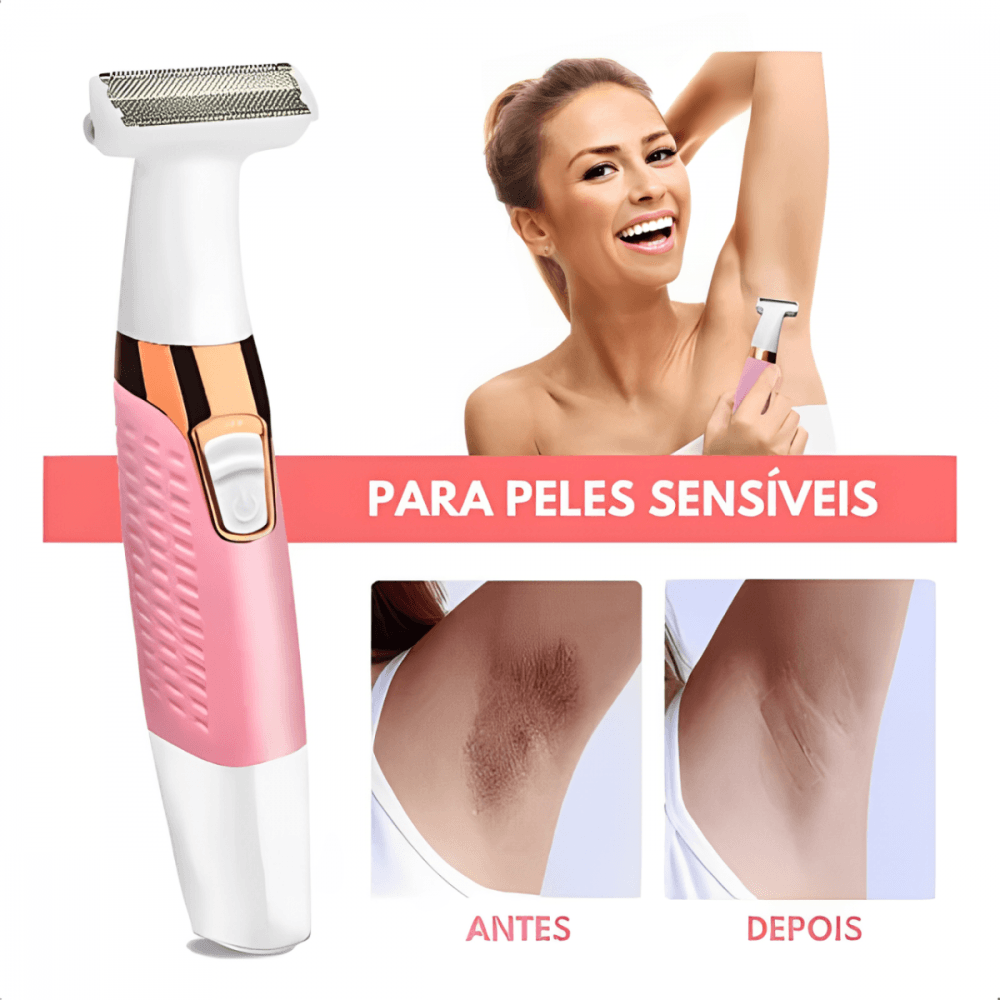 Depilador Elétrico Feminino Multifunção Recarregável KM-1900