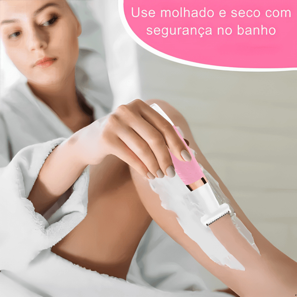 Depilador Elétrico Feminino Multifunção Recarregável KM-1900