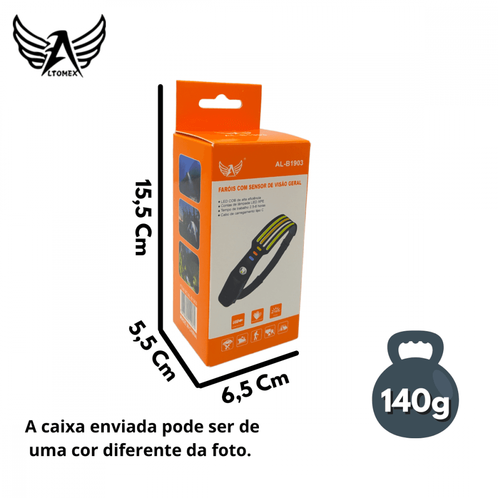 Lanterna Cabeça Farol Super LED COB Sensor AL-B1903