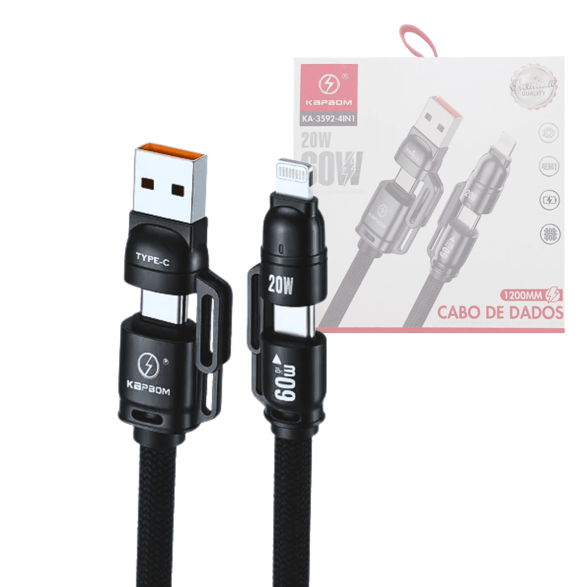 Cabo dados 4 1 60W 20 metros KA-3592-4IN1 — default
