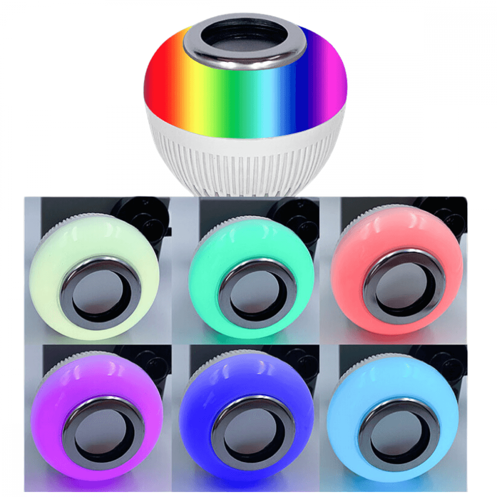 Lâmpada Caixa Som Led Rgb Bluetooth Controle Remoto PX-2321