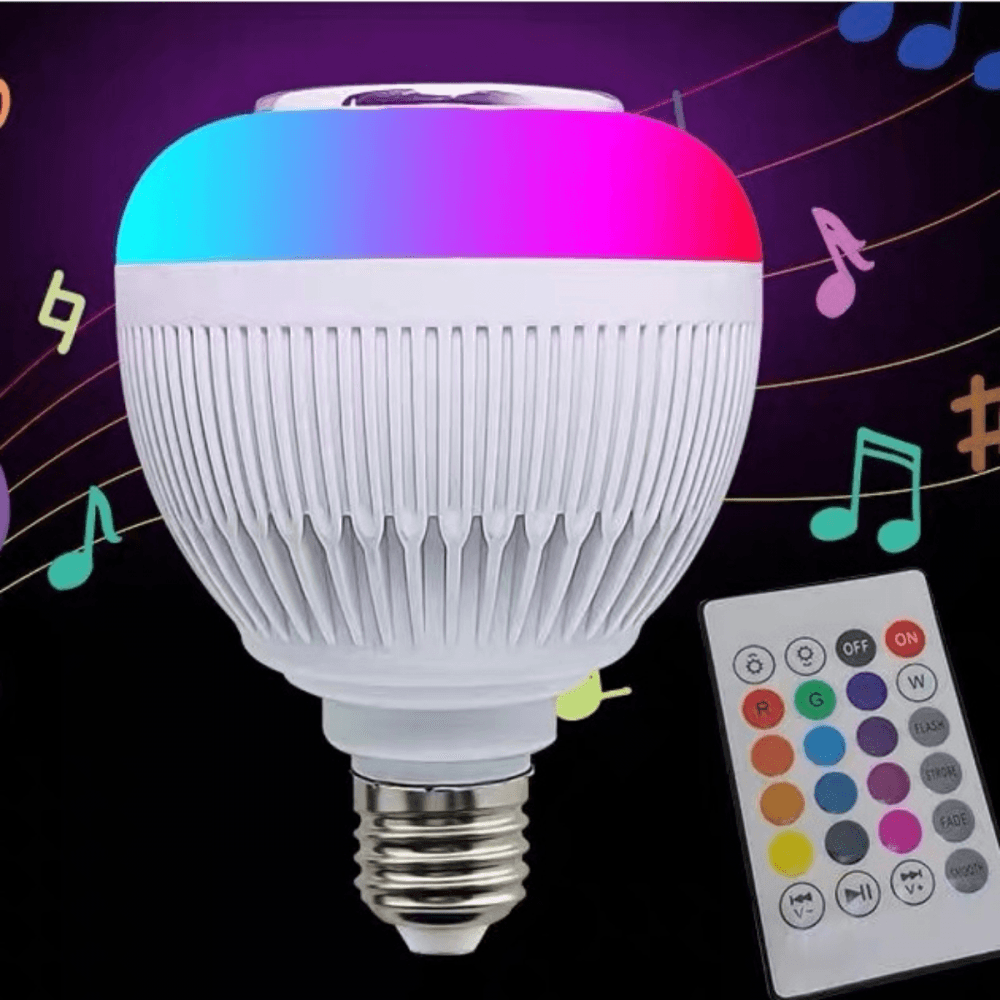 Lâmpada Caixa Som Led Rgb Bluetooth Controle Remoto PX-2321