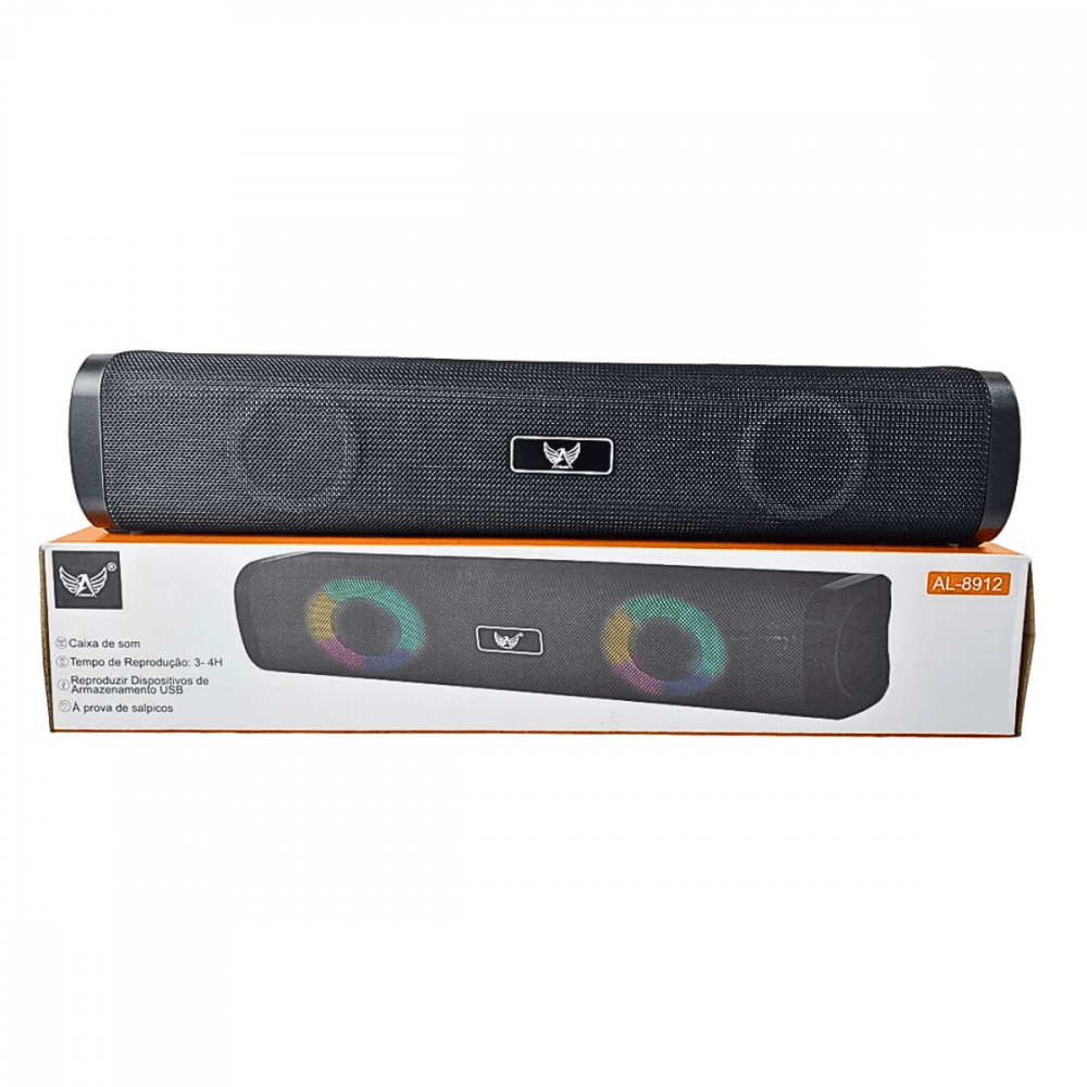 Caixa Som Bluetooth Soundbar LED RGB AL-8912 — Preto