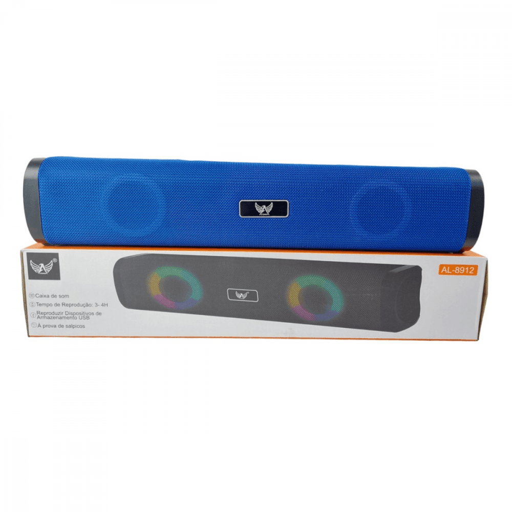 Caixa Som Bluetooth Soundbar LED RGB AL-8912 — Azul