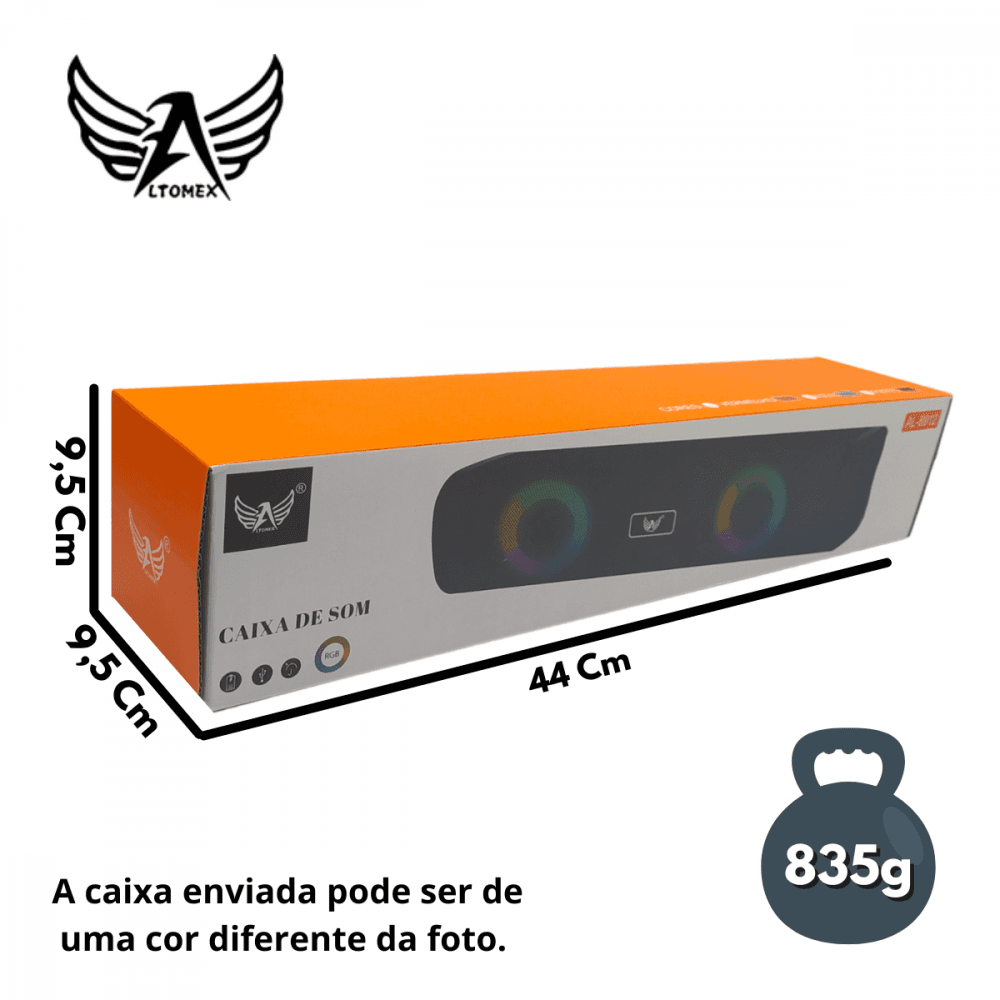 Caixa Som Bluetooth Soundbar LED RGB AL-8912
