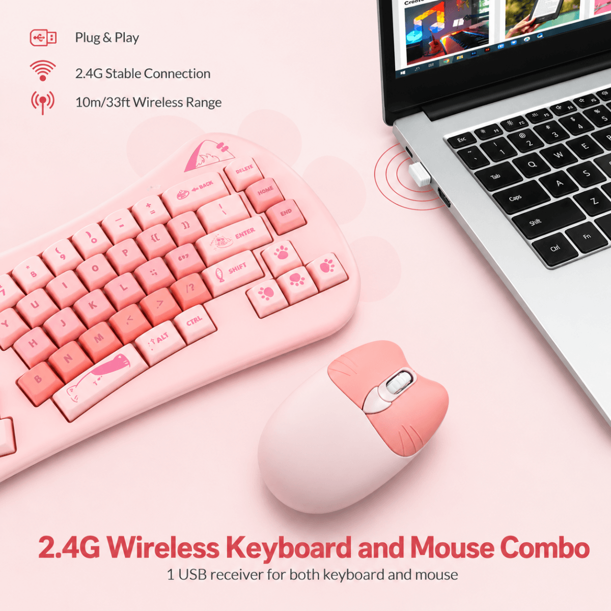 Kit Gamer Teclado Semi-Mecânico Mouse Wireless Sem AL-313M