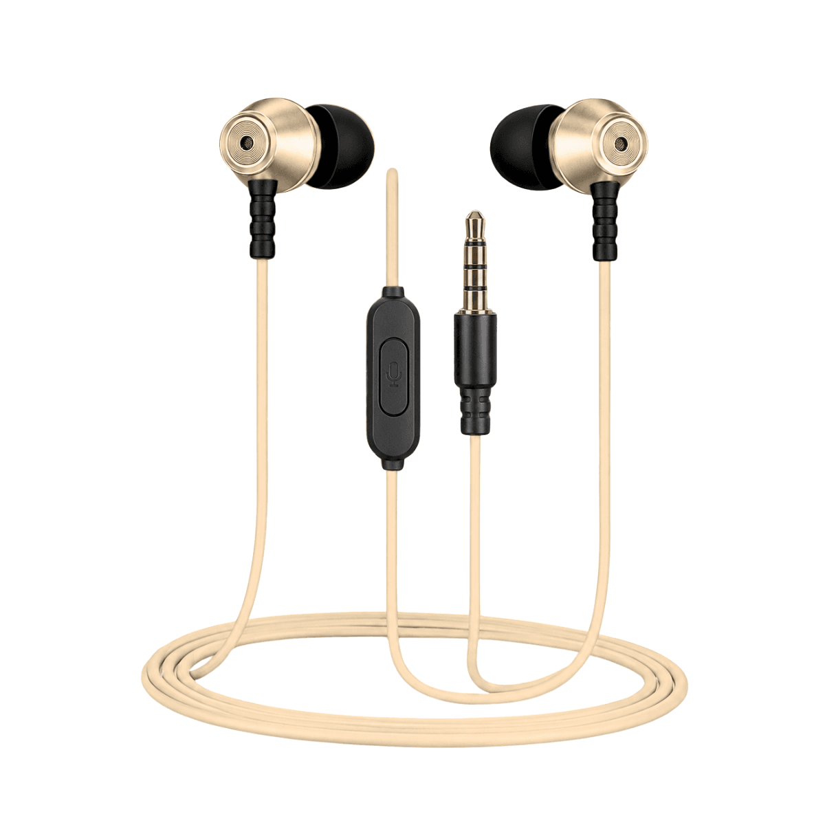 Fone Ouvido Hi-Fi Stereo Metal Fio Controle Volume AL-T2 — Bege