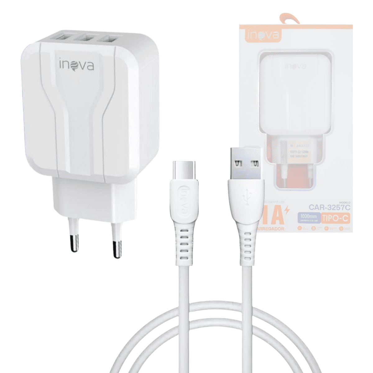 Carregador Completo TURBO 03 Entradas USB 5 1A CAR-3257C — default