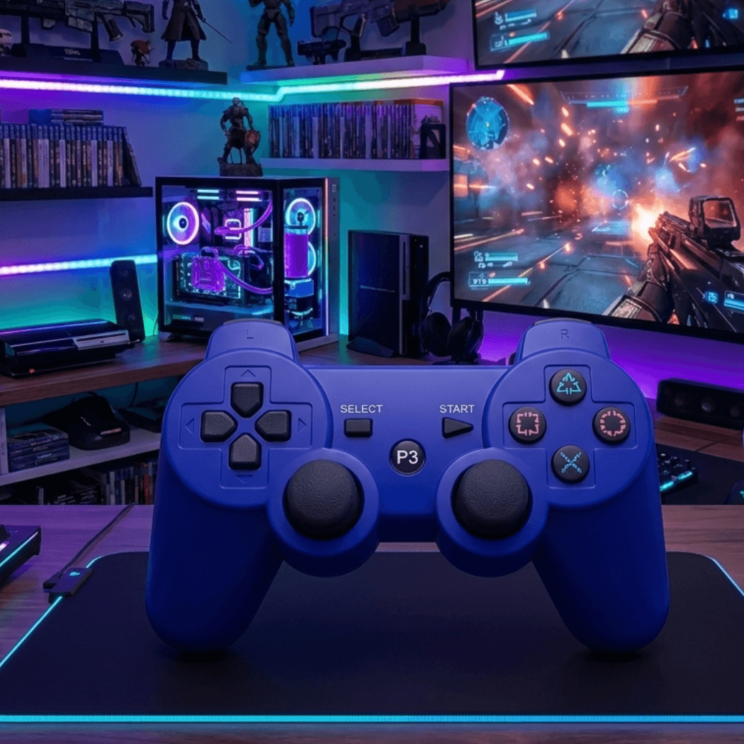 Controle Gamer Vibração Bluetooth Doubleshock-P3