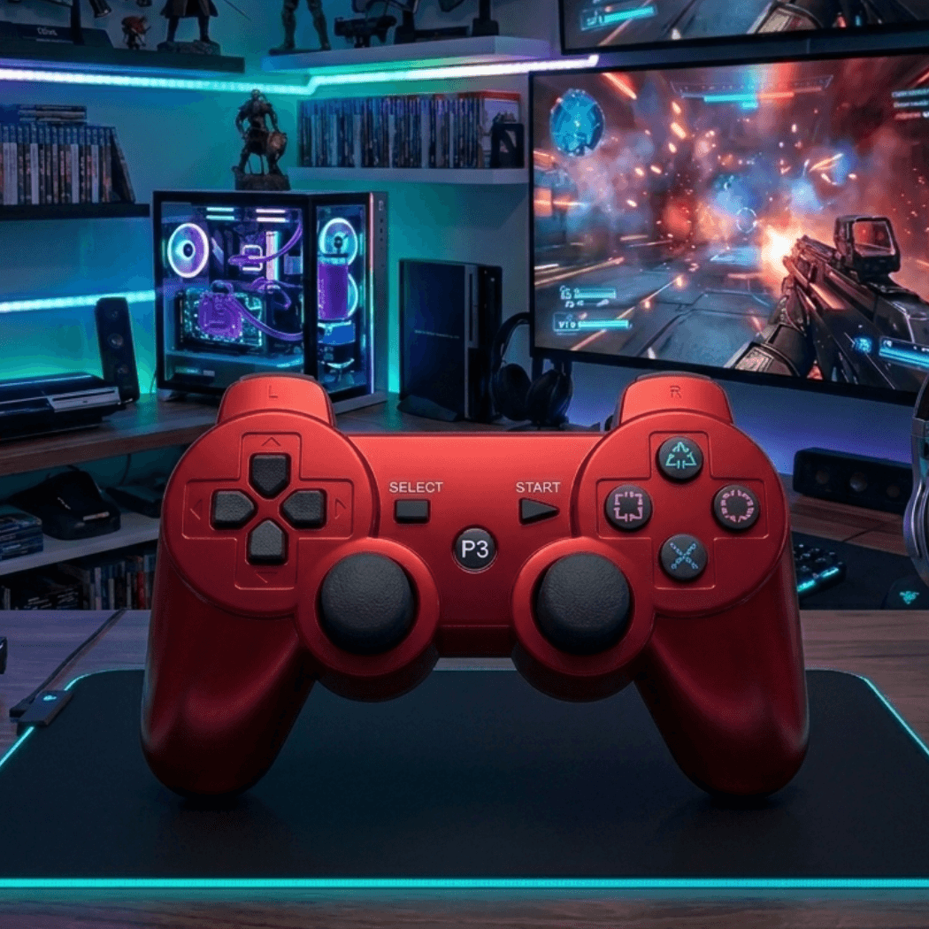 Controle Gamer Vibração Bluetooth Doubleshock-P3