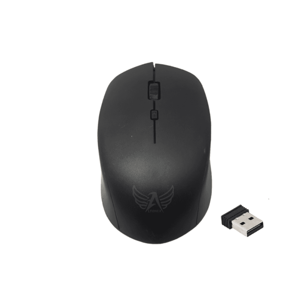Mouse Sem Fio Conector Mini USB Notebook PC H-801 — Preto