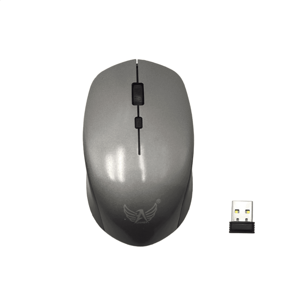 Mouse Sem Fio Conector Mini USB Notebook PC H-801 — Cinza