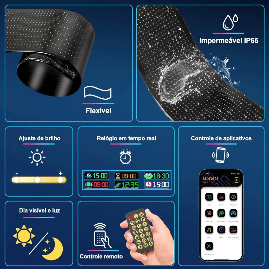 Painel Letreiro Matriz Led Flexível Imagens XH-304PainelLed
