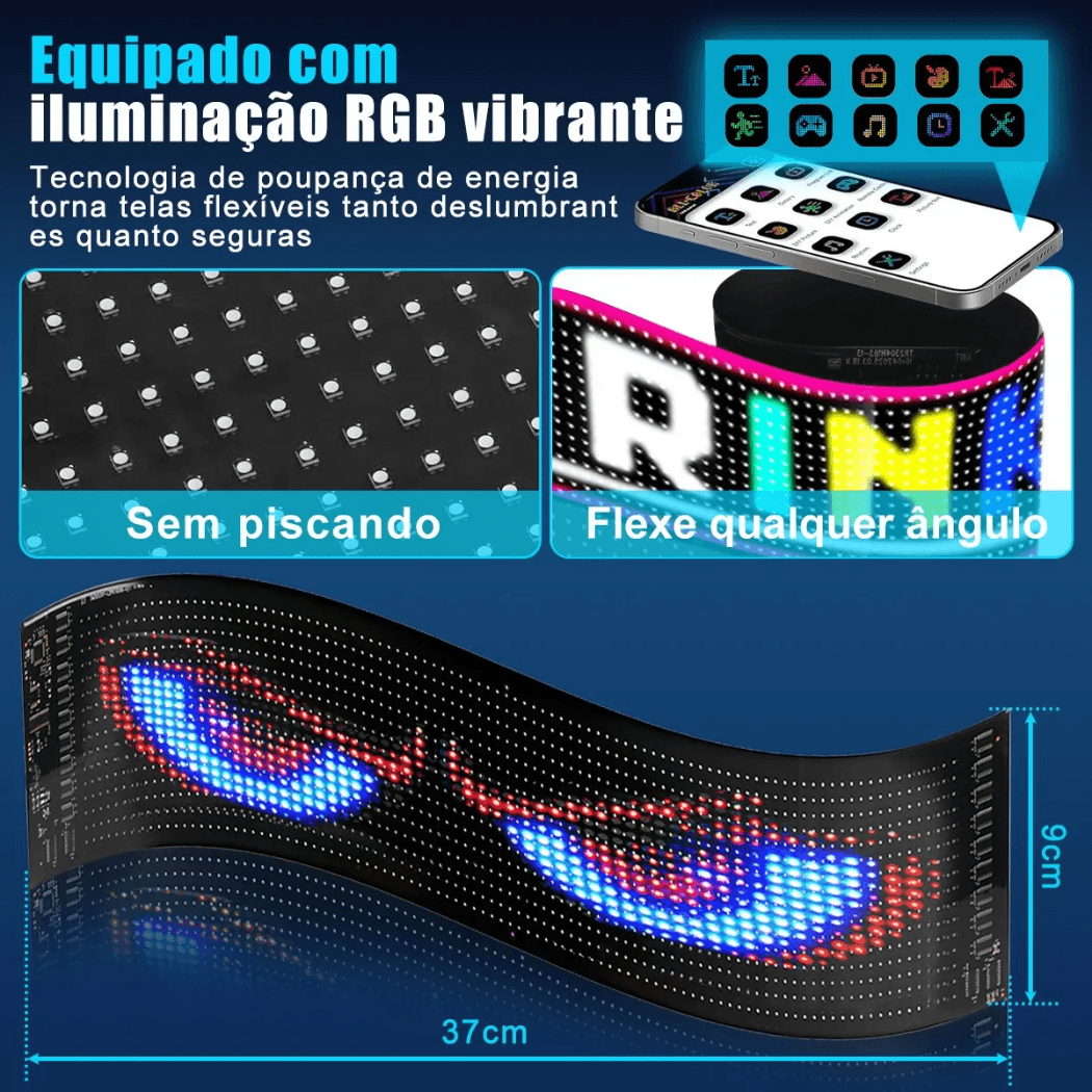 Painel Letreiro Matriz Led Flexível Imagens XH-304PainelLed