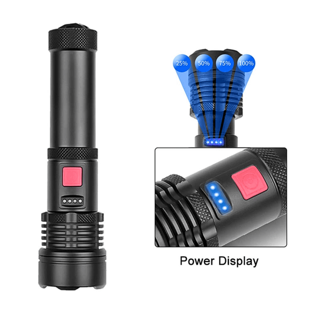 Lanterna Tática Portátil Bateria Recarregável Luz AL-B1915