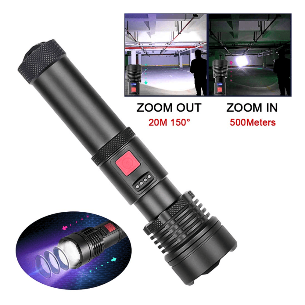 Lanterna Tática Portátil Bateria Recarregável Luz AL-B1915