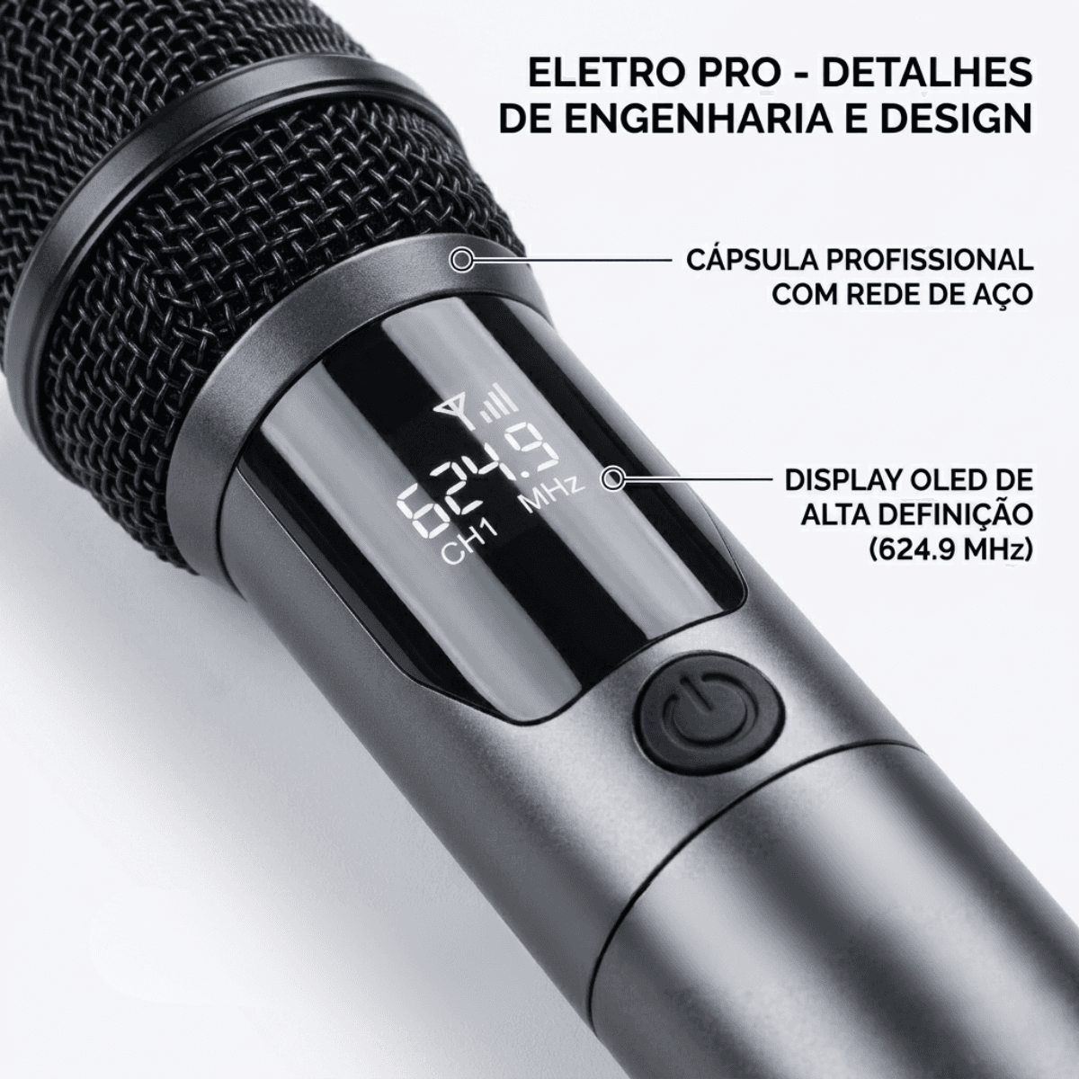 Kit 02 Microfones Sem Fio Wireless Karaokê EL-5022