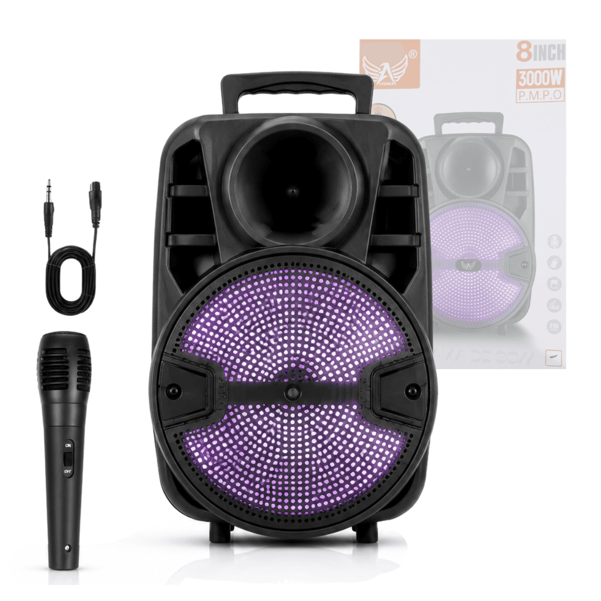 Caixa Som Bluetooth 3000 PMPO Microfone AM-555 — default