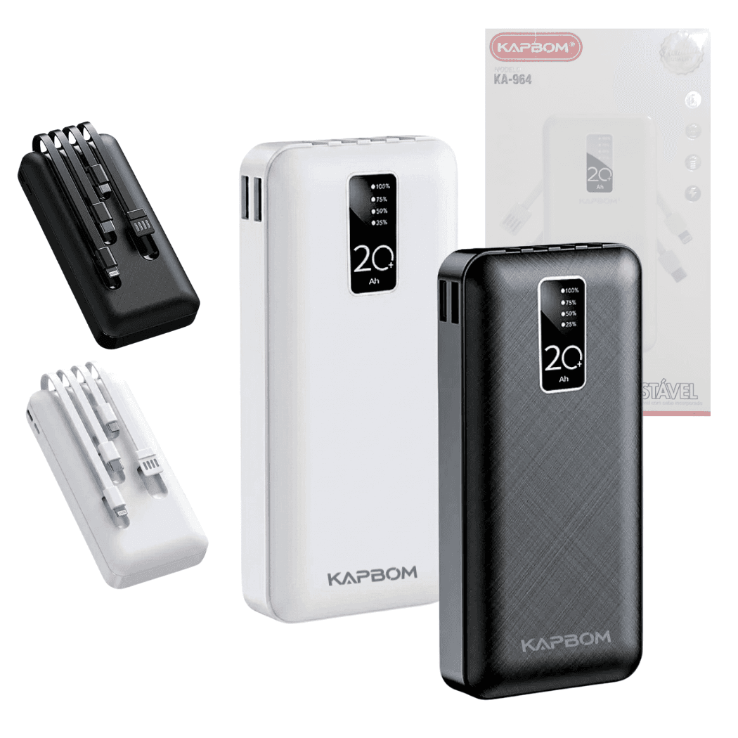 Carregador Portátil Power Bank 20000mAh 10W 04 Saídas KA-964