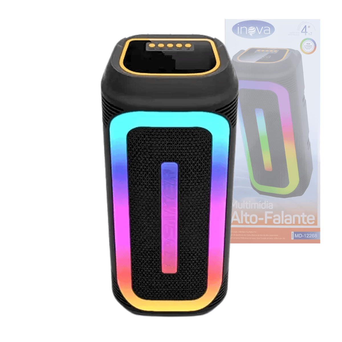 Caixa Som Multimídia Alto-Falante LED RGB Bluetooth MD-12268 — default