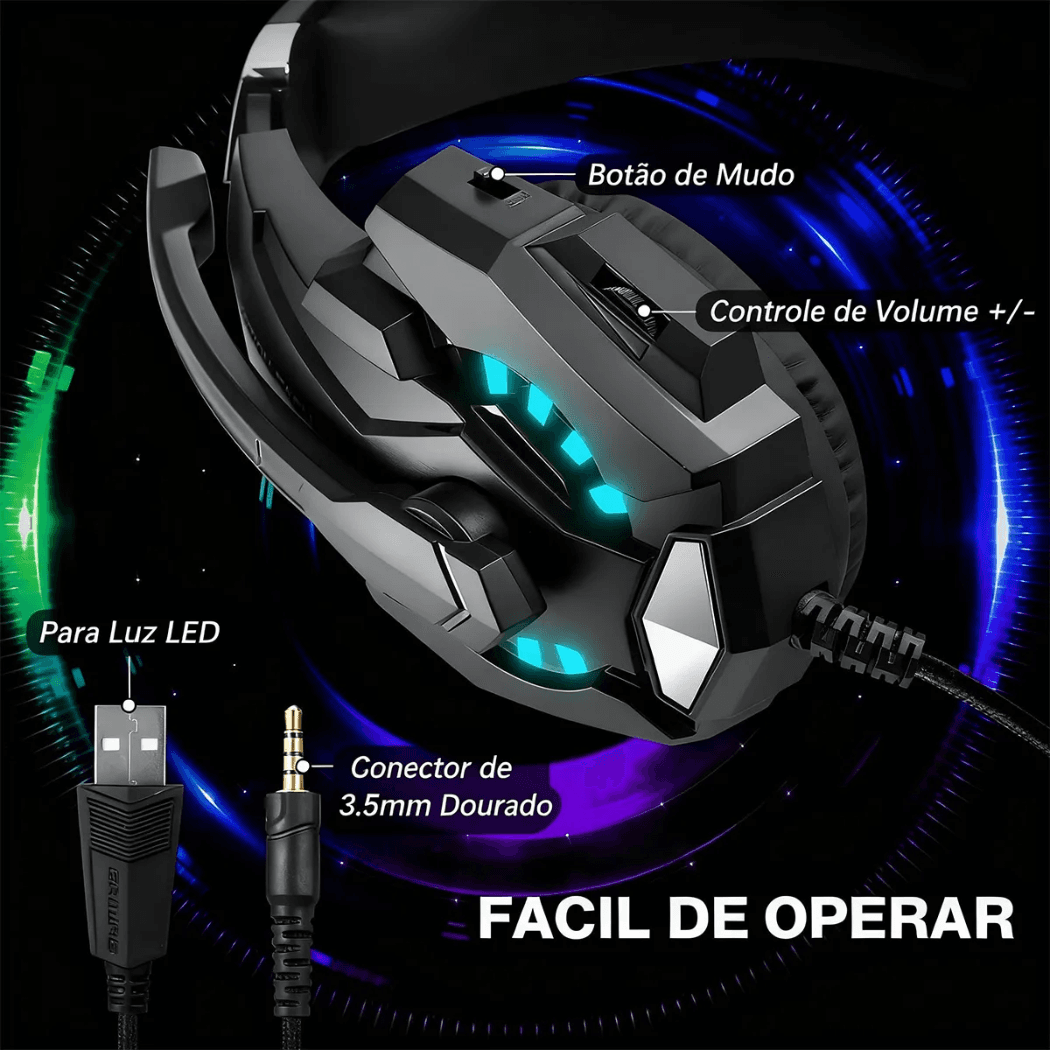 Headset Gamer Profissional Microfone Noise G9000PRO