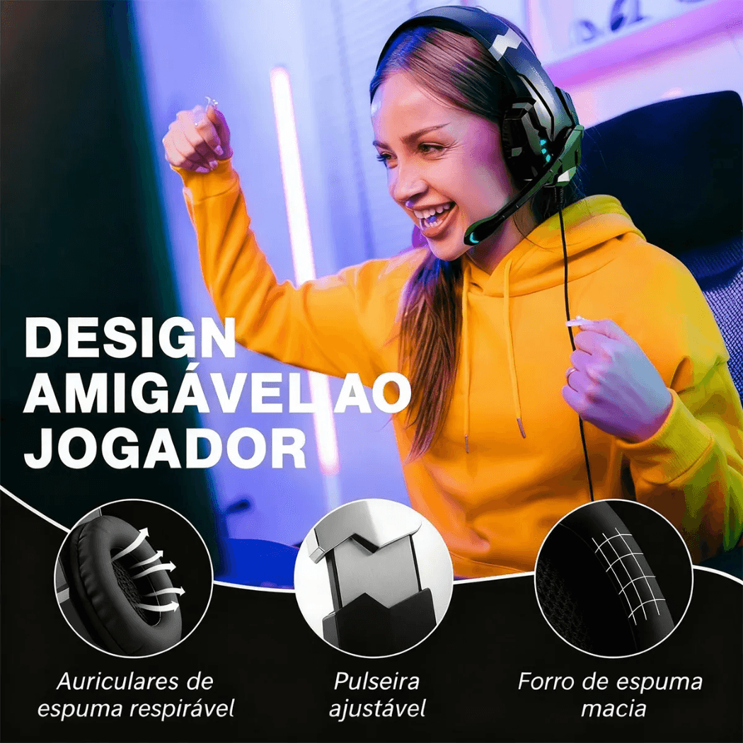 Headset Gamer Profissional Microfone Noise G9000PRO
